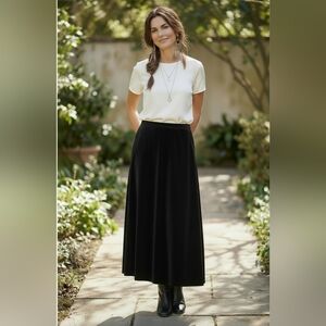 J. Jill Black Velvet Maxi Skirt
